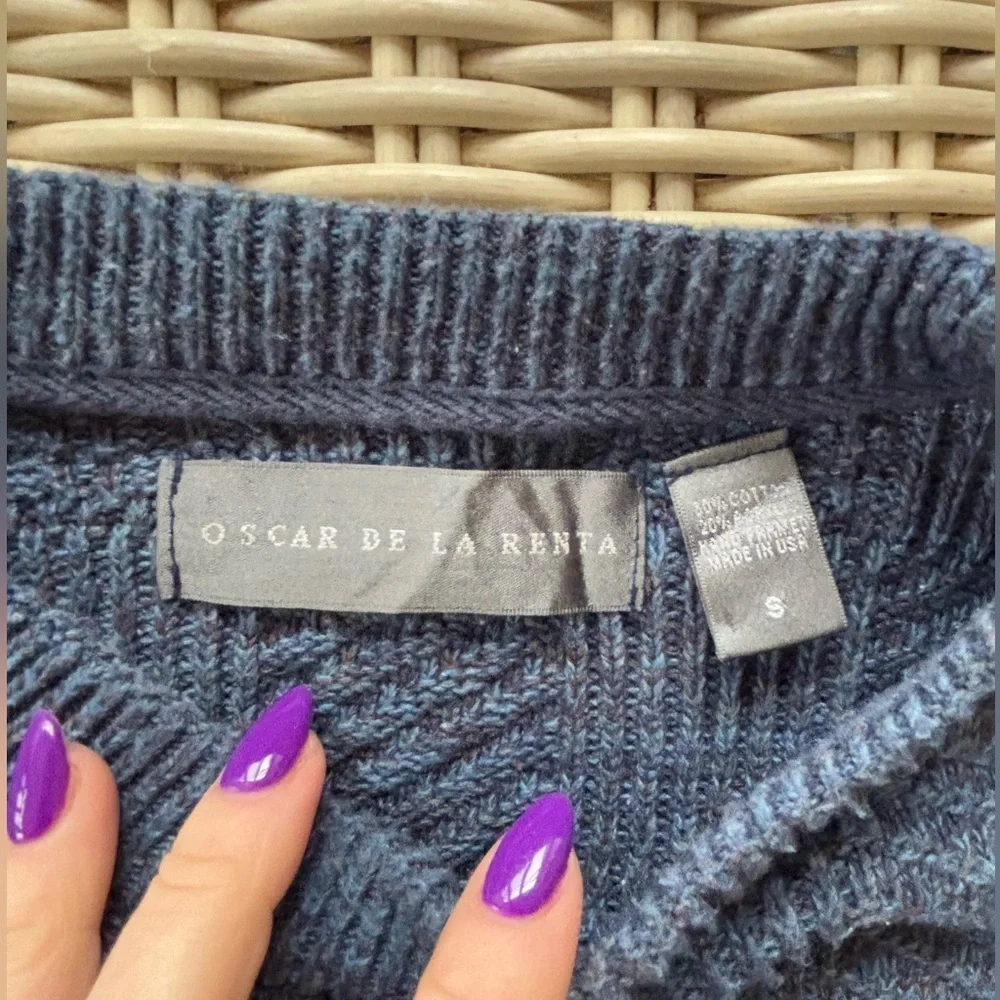Oscar De La Renta‎ Grandpa Crewneck Sweater small vintage 90’s retro winter